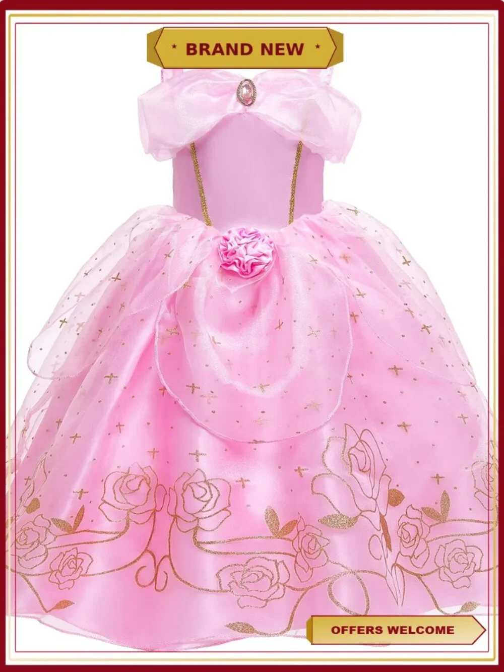 Girls Princess Dress Fairy Gemstone Birthday Party Costume